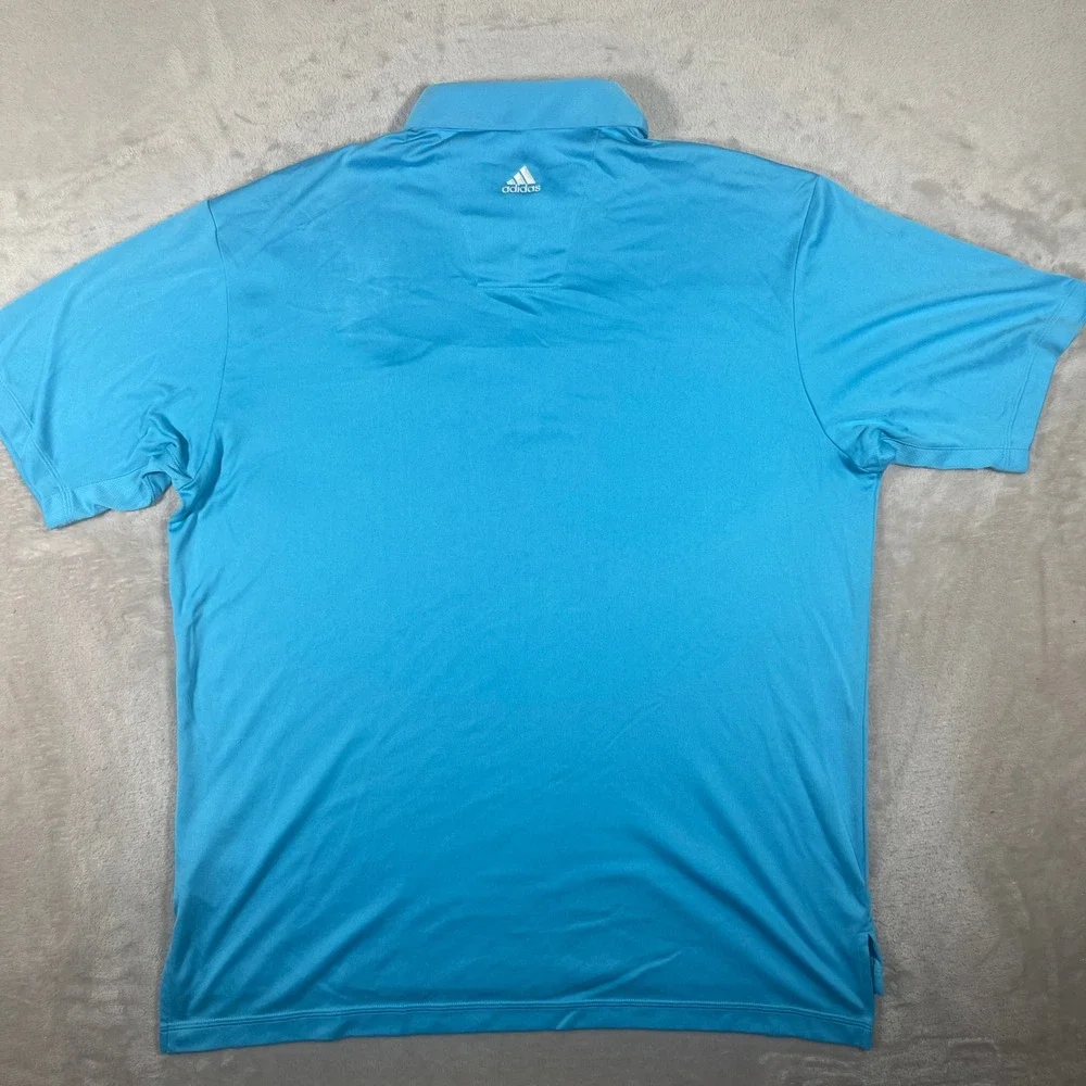 Adidas Golf‎ Polo Mens Large Blue ClimaCool 3-Stripe Short Sleeve Shirt